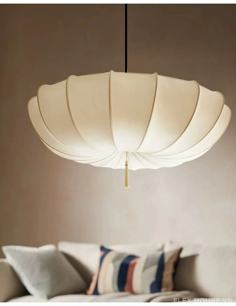 Đèn vải thả trần phòng ngủ kiểu Nhật Bản cổ điển ZCJ0484 2 Đèn vải thả trần phòng ngủ kiểu Nhật Bản cổ điển ZCJ0484