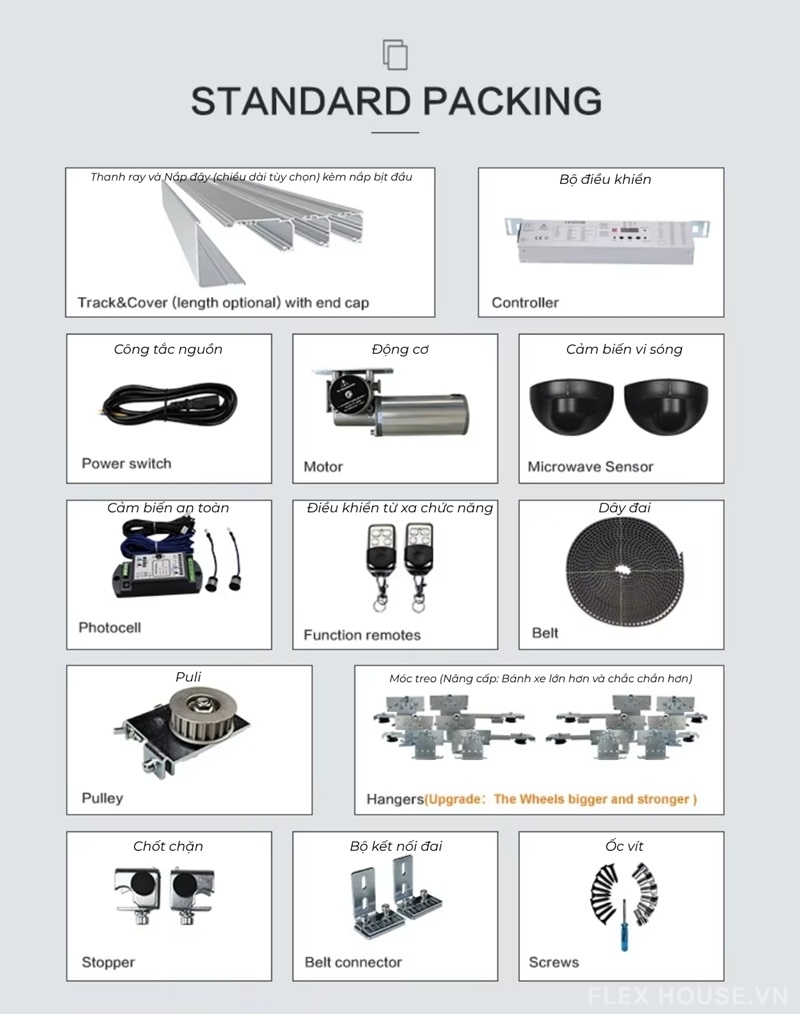 Phụ kiện cửa lùa điện hệ ray 3 lớp Shopping mall DTSC3000 4 Phụ kiện cửa lùa điện hệ ray 3 lớp Shopping mall DTSC3000