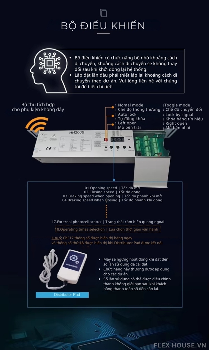 Phụ kiện cửa trượt Telescopic điều khiển từ xa DTSC2000 9 Phụ kiện cửa trượt Telescopic điều khiển từ xa DTSC2000