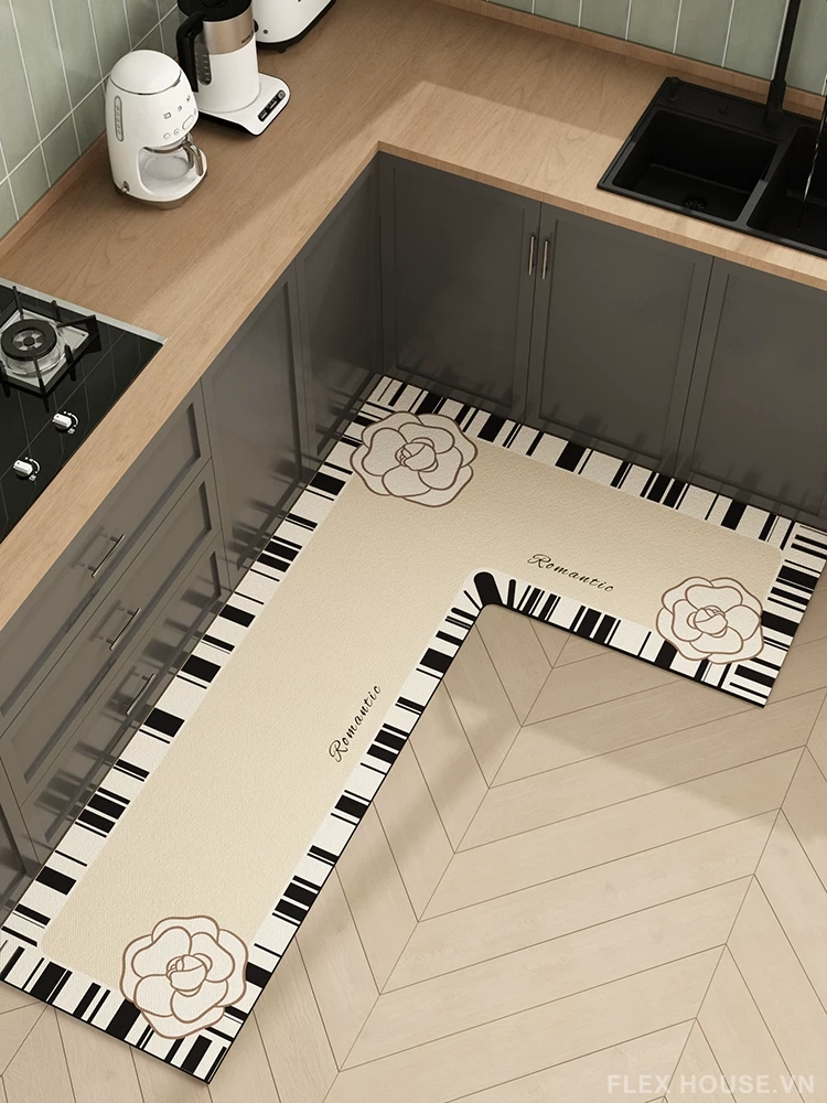 Thảm bếp chữ L chống bám bẩn kiểu Pháp HY9865 5 Thảm bếp chữ L chống bám bẩn kiểu Pháp HY9865.L