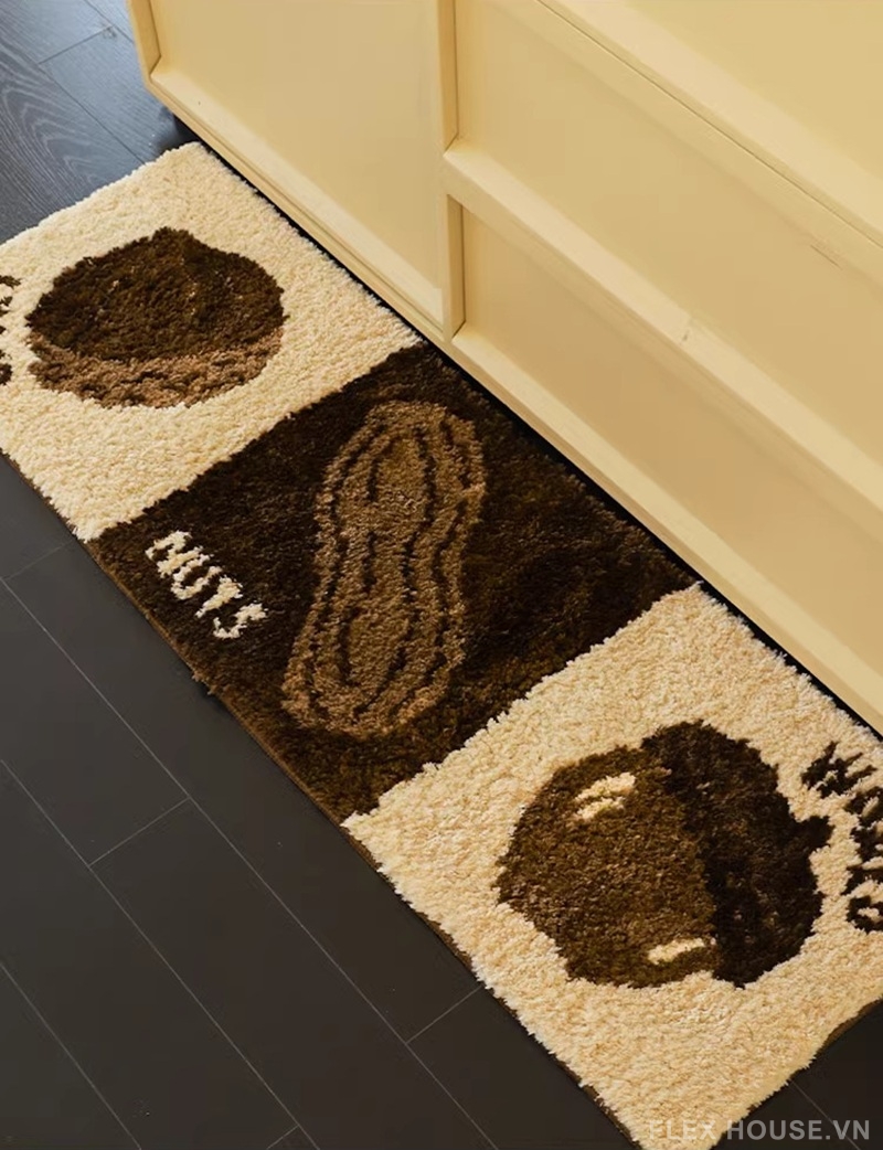 Thảm Cashmere hình hạt dẻ đậu phộng và quả óc chó QZ1256 10 Thảm Cashmere hình hạt dẻ đậu phộng và quả óc chó QZ1256