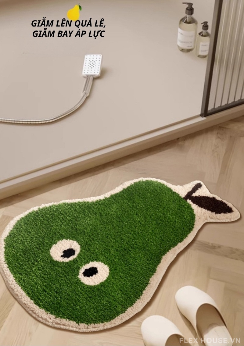Thảm chống trượt nhà tắm dáng quả lê xanh mát QZ3712 3 Thảm chống trượt nhà tắm dáng quả lê xanh mát QZ3712