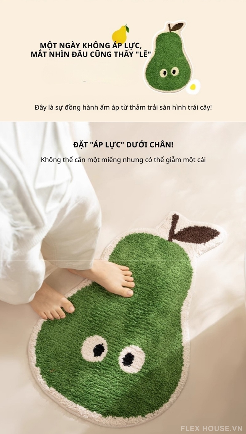 Thảm chống trượt nhà tắm dáng quả lê xanh mát QZ3712 7 Thảm chống trượt nhà tắm dáng quả lê xanh mát QZ3712