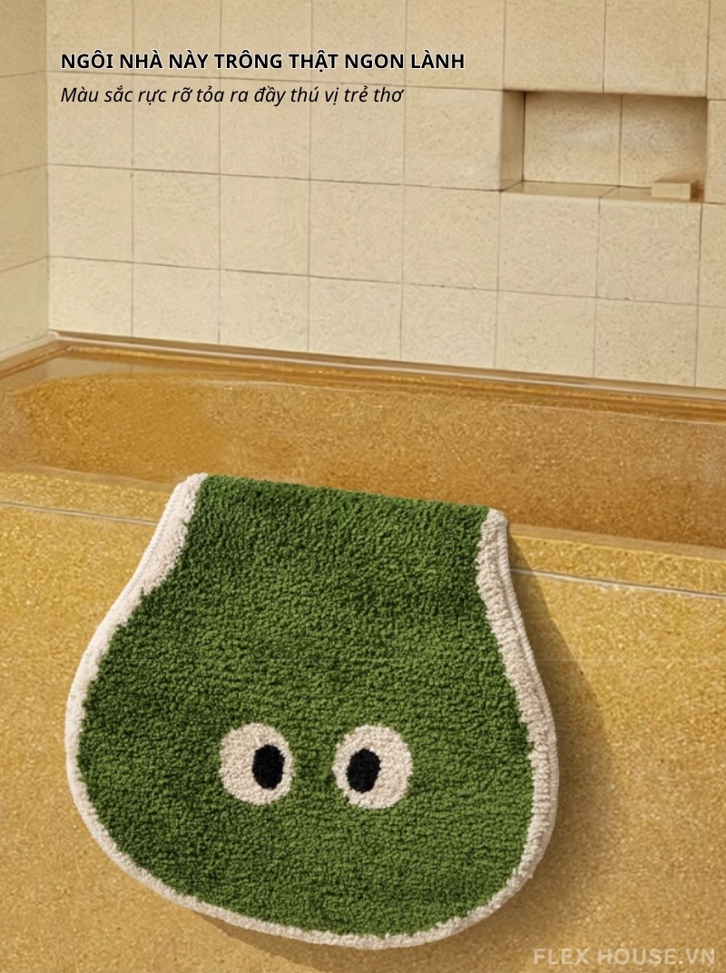 Thảm chống trượt nhà tắm dáng quả lê xanh mát QZ3712 4 Thảm chống trượt nhà tắm dáng quả lê xanh mát QZ3712