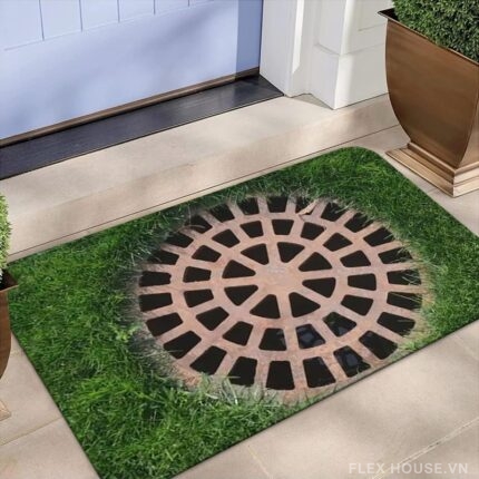 Thảm chùi chân 3D hình nắp cống vui nhộn SH4168.01