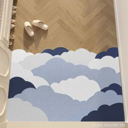 Thảm chùi chân decor cửa ra vào hình đám mây YY1527.02