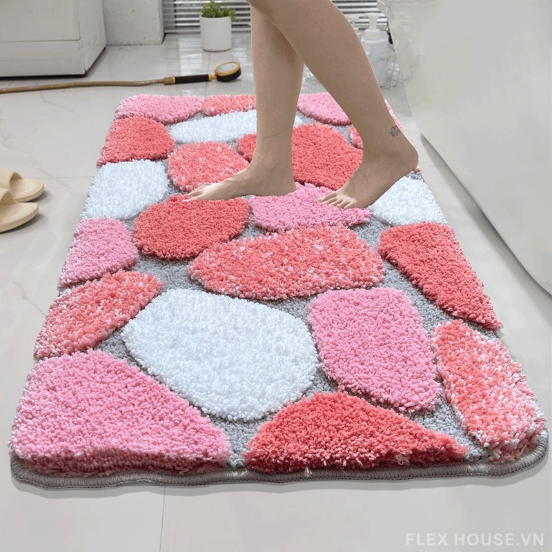 Thảm chùi chân dệt máy phủ nhung 3D họa tiết đá JT0060 7 Thảm chùi chân dệt máy phủ nhung 3D họa tiết đá JT0060