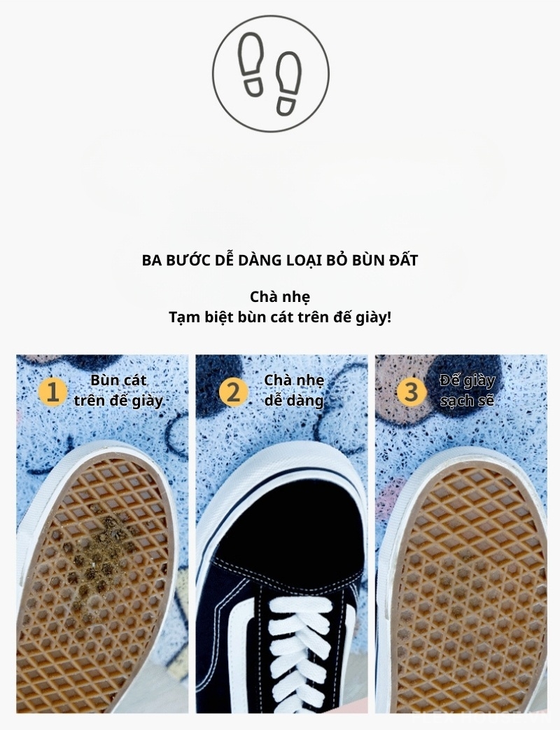 Thảm chùi chân sợi rối gạt bụi phong cách retro SH6843 2 Thảm chùi chân sợi rối gạt bụi phong cách retro SH6843