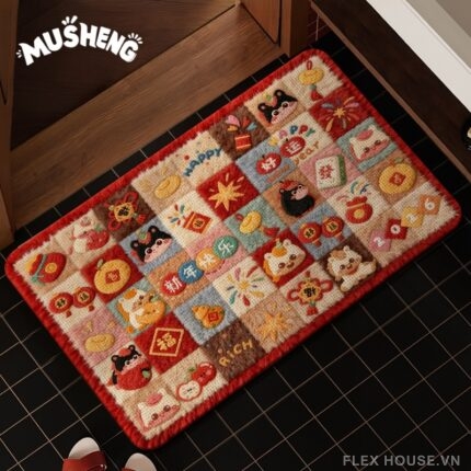 Thảm chùi chân tảo cát tài lộc tân xuân XF2630.01