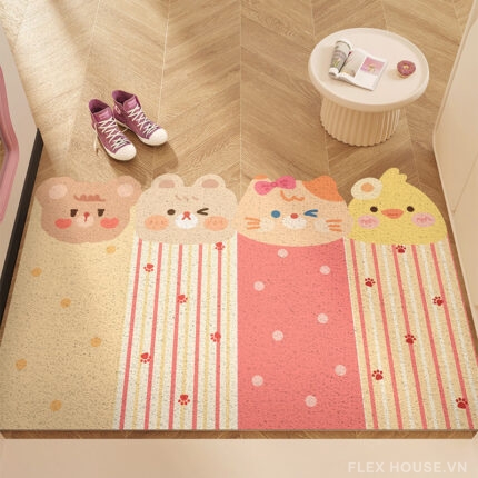 Thảm chùi chân trước cửa sợi rối PVC chống bẩn SH7869.02