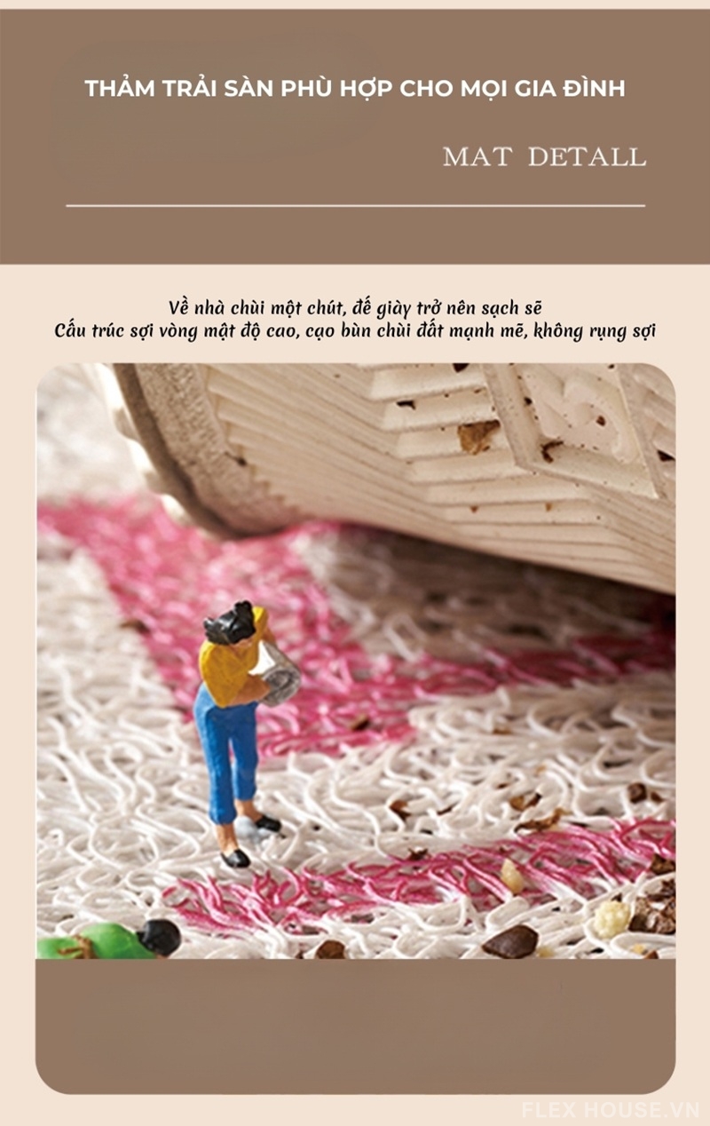 Thảm ban công phong cách Zen màu cát thiền tĩnh YY1529 2 Thảm ban công phong cách Zen màu cát thiền tĩnh YY1529