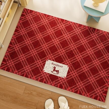 Thảm cửa ra vào phong cách Pháp họa tiết Plaid SH0280.01