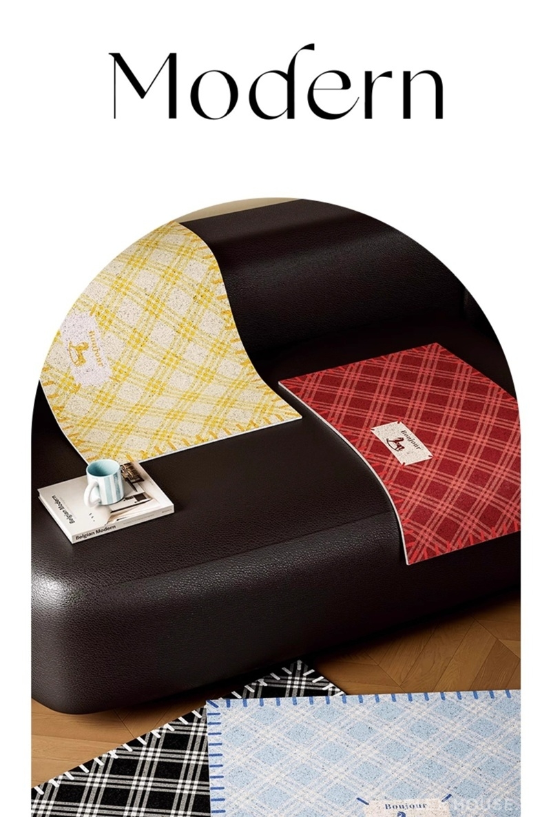 Thảm cửa ra vào phong cách Pháp họa tiết Plaid SH0280 1 Thảm cửa ra vào phong cách Pháp họa tiết Plaid SH0280