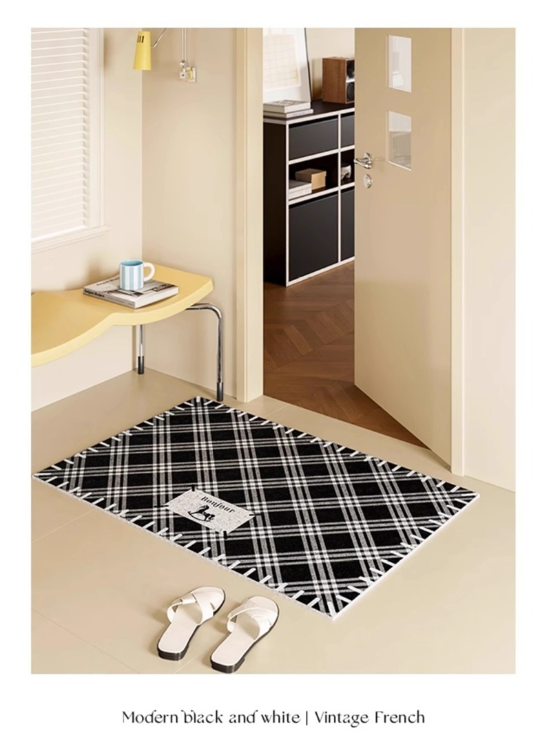 Thảm cửa ra vào phong cách Pháp họa tiết Plaid SH0280 2 Thảm cửa ra vào phong cách Pháp họa tiết Plaid SH0280