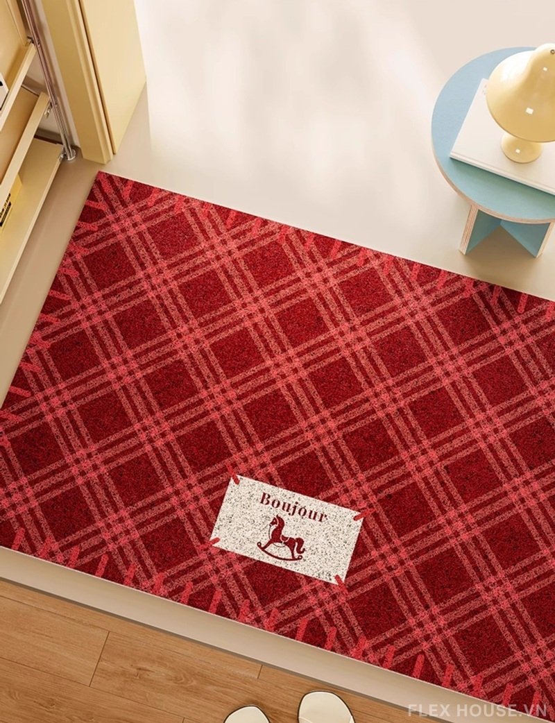 Thảm cửa ra vào phong cách Pháp họa tiết Plaid SH0280 7 Thảm cửa ra vào phong cách Pháp họa tiết Plaid SH0280