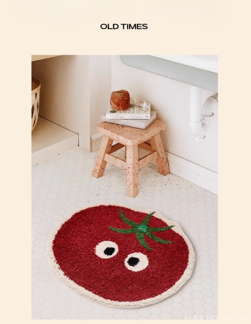 Thảm len Cashmere quả cà chua mọng thấm hút QZ3713 3 Thảm len Cashmere quả cà chua mọng thấm hút QZ3713