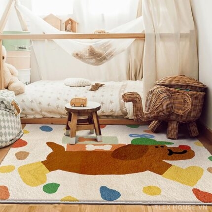 Thảm lông ngắn decor phòng bé hình thú ngộ nghĩnh YY1600.02