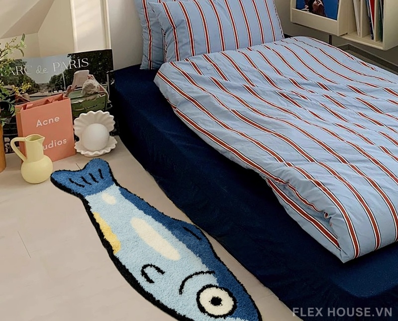 Thảm lông Tufting dáng cá mòi trải nhà trẻ QZ6216 4 Thảm lông Tufting dáng cá mòi trải nhà trẻ QZ6216