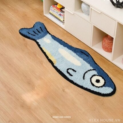 Thảm lông Tufting dáng cá mòi trải nhà trẻ QZ6216