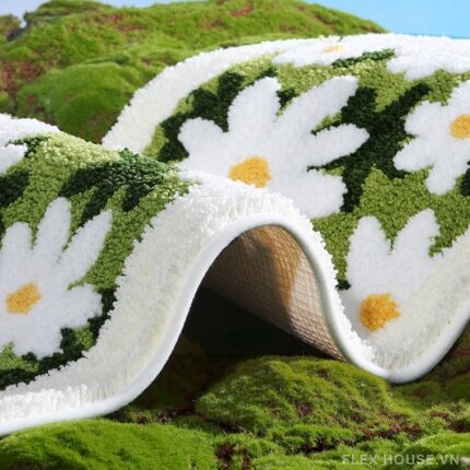 Thảm lót sàn nhà vệ sinh họa tiết rừng hoa 3D JT6617