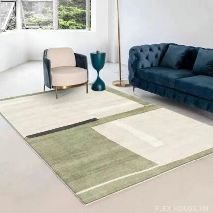 Thảm lót sàn sắc xanh Sage đan xen trắng ngà Ivory YY8474