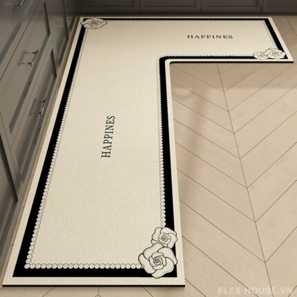 Thảm nhà bếp cao cấp hình hoa hồng Happiness HY9864.L