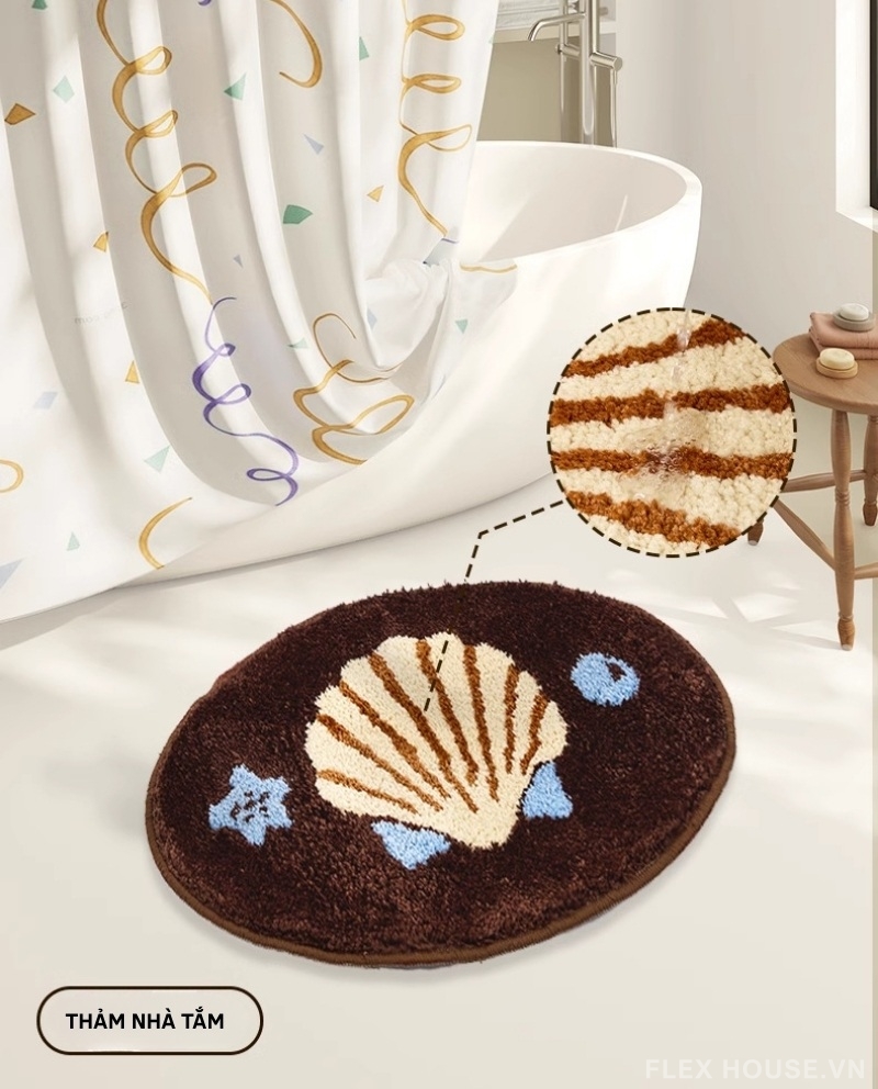 Thảm nhà tắm siêu thấm dày 50mm dáng oval QZ1618 2 Thảm nhà tắm siêu thấm dày 50mm dáng oval QZ1618