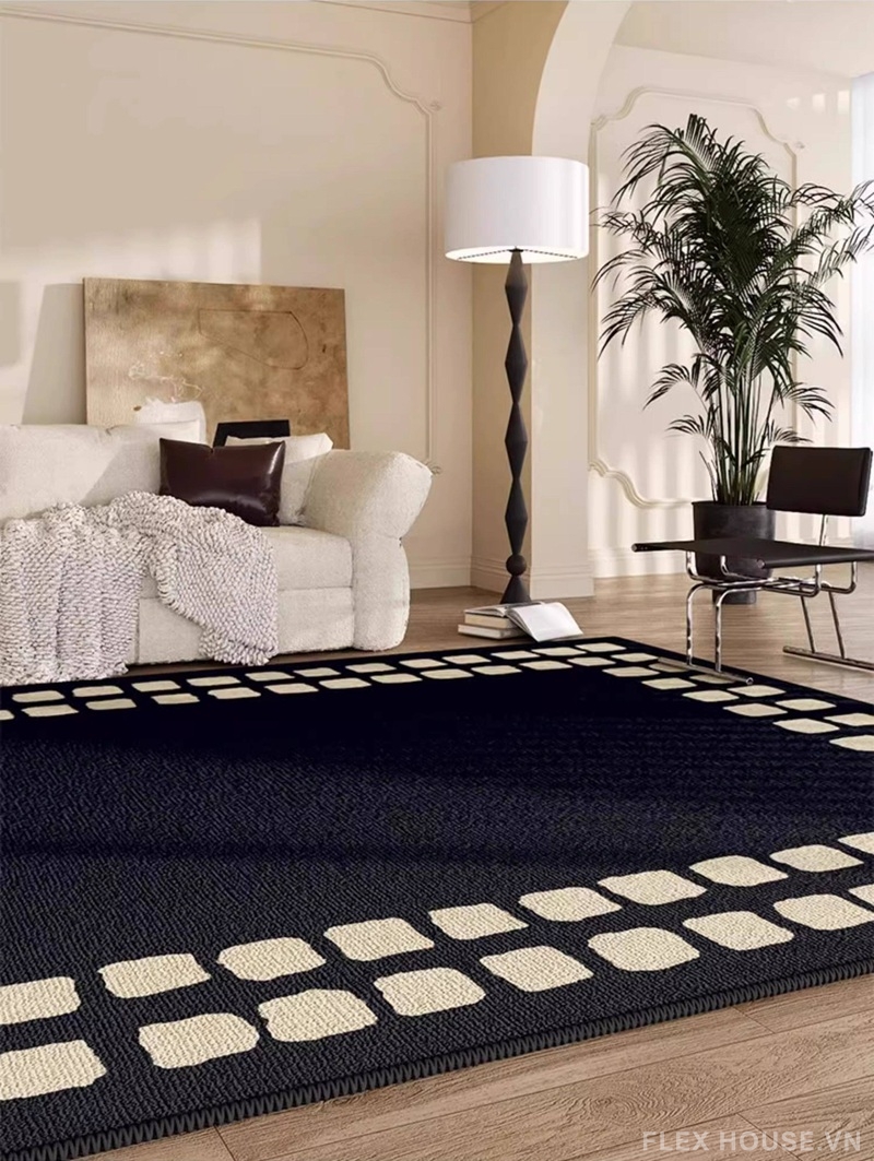 Thảm phòng khách viền ô Gallery sang trọng SH0063 2 Thảm phòng khách viền ô Gallery sang trọng SH0063