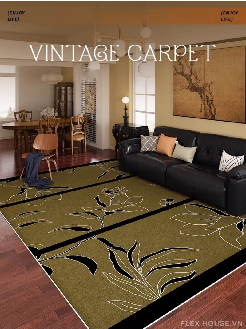 Thảm polyester dệt máy sắc Thanh Trà Viễn Đông HY3965 1 Thảm polyester dệt máy sắc Thanh Trà Viễn Đông HY3965