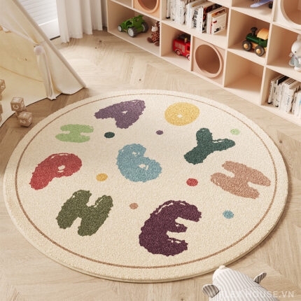 Thảm polyester họa tiết chữ cái đa sắc màu SH4245
