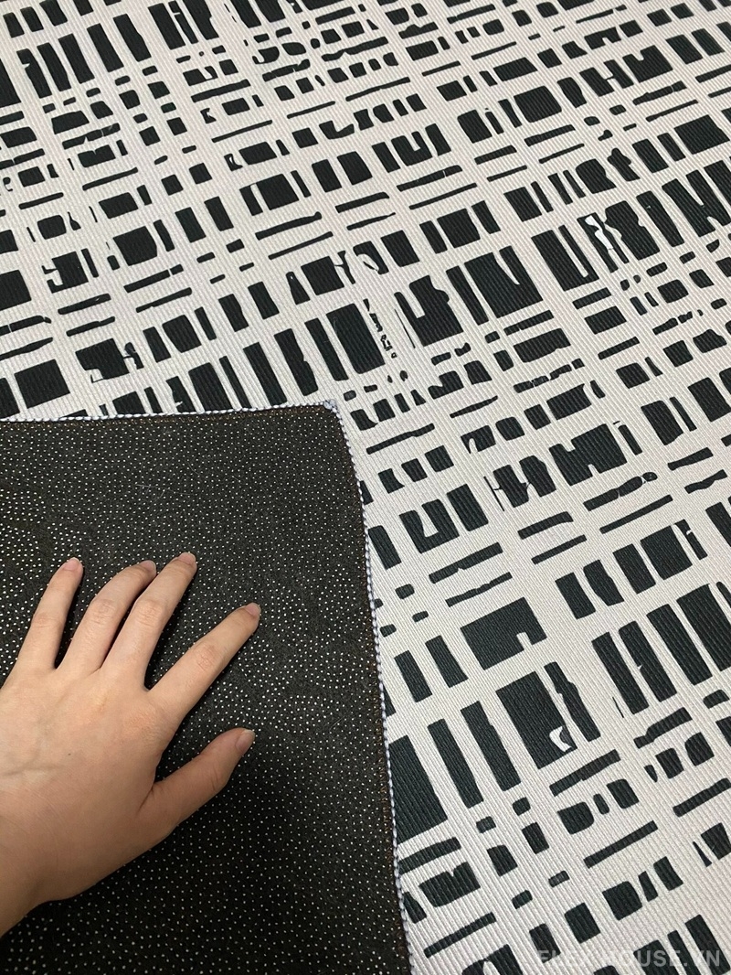 Thảm polyester họa tiết kẻ Nordic tối giản SH0061 4 Thảm polyester họa tiết kẻ Nordic tối giản SH0061