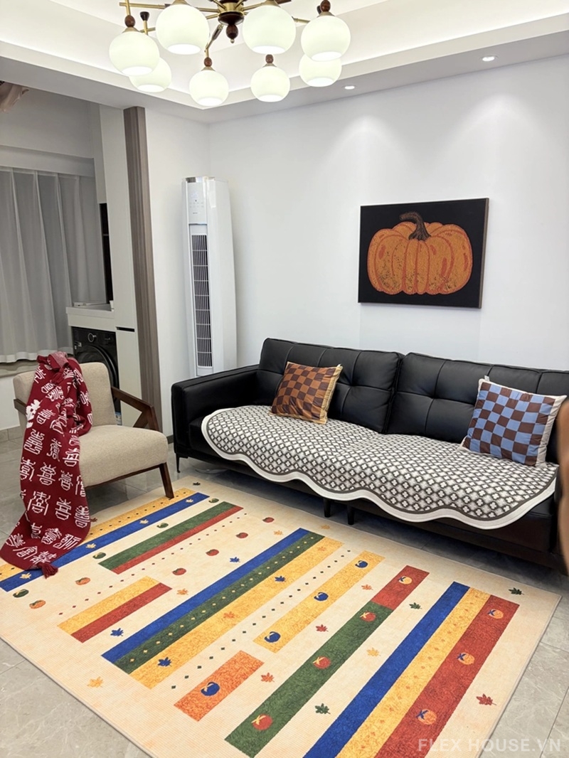 Thảm polyester họa tiết lá phong và quả rừng HY3360 6 Thảm polyester họa tiết lá phong và quả rừng HY3360