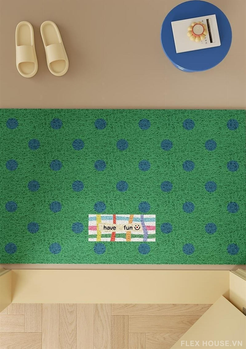 Thảm PVC dệt sợi vòng họa tiết chấm bi retro SH4685 6 Thảm PVC dệt sợi vòng họa tiết chấm bi retro SH4685