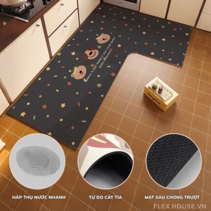 Thảm trải bếp bằng vải công nghệ dệt máy QZ2158.L