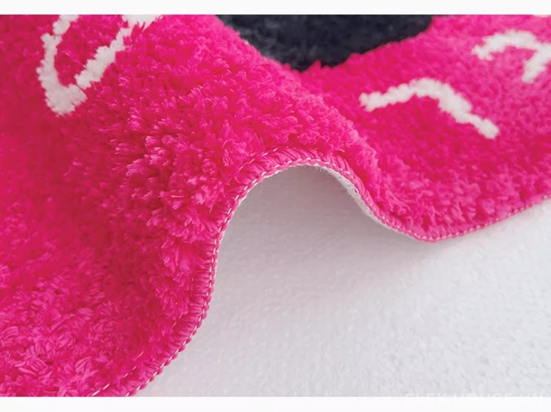 Thảm trải cạnh giường màu hồng neon đế TPR QZ7426 4 Thảm trải cạnh giường màu hồng neon đế TPR QZ7426