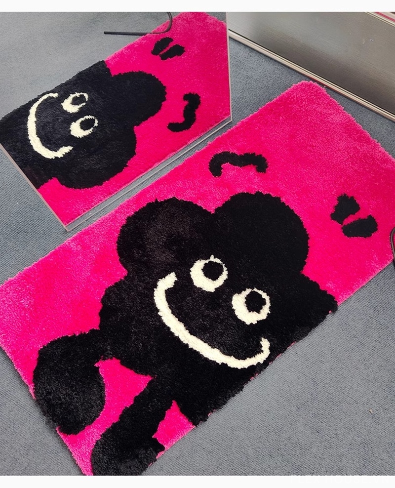 Thảm trải cạnh giường màu hồng neon đế TPR QZ7426 6 Thảm trải cạnh giường màu hồng neon đế TPR QZ7426