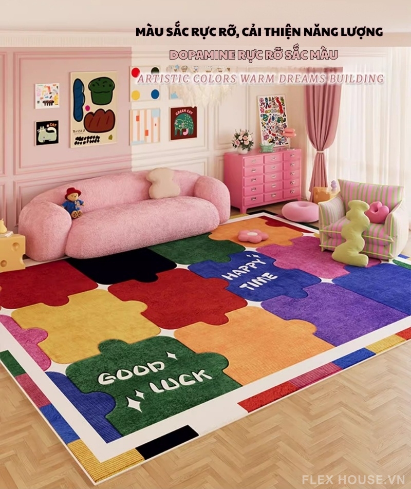 Thảm trải sàn cách âm chống thấm họa tiết Puzzles HY3355 1 Thảm trải sàn cách âm chống thấm họa tiết Puzzles HY3355