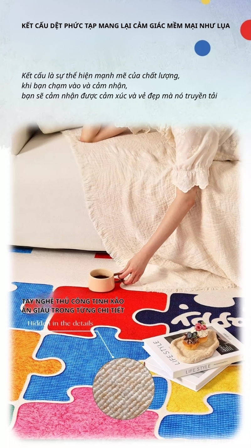 Thảm trải sàn cách âm chống thấm họa tiết Puzzles HY3355 7 Thảm trải sàn cách âm chống thấm họa tiết Puzzles HY3355