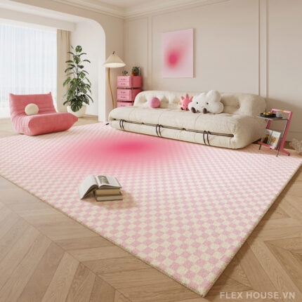 Thảm trải sàn caro hồng Y2K Aesthetic SH8289.02