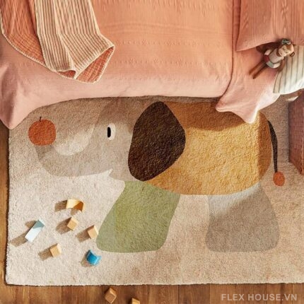 Thảm trải sàn phòng ngủ rạp xiếc voi sắc màu YY1599.02