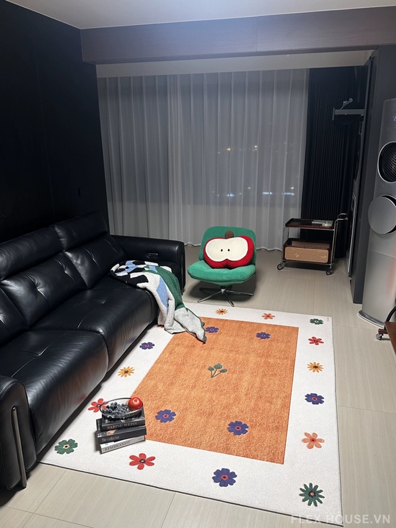 Thảm trải sofa ghế bành họa tiết hoa đất ấm HY3358 4 Thảm trải sofa ghế bành họa tiết hoa đất ấm HY3358