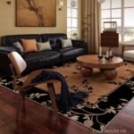 Thảm trải sofa họa tiết hoa lá dây leo uốn lượn HY3963
