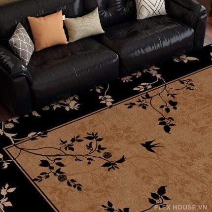 Thảm trải sofa họa tiết hoa lá dây leo uốn lượn HY3963