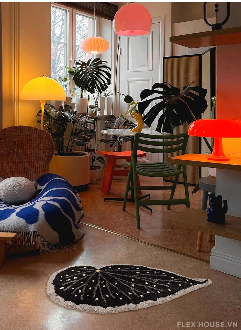 Thảm trang trí phòng khách hình lá cây Begonia QZ2320 3 Thảm trang trí phòng khách hình lá cây Begonia QZ2320