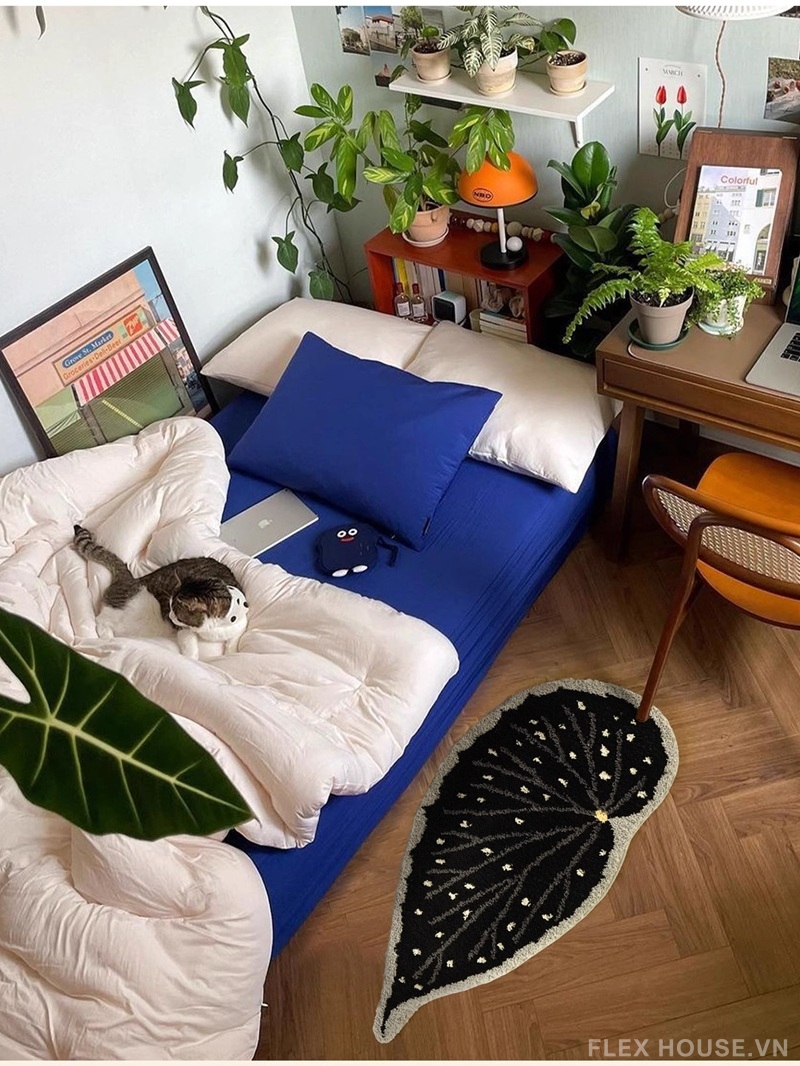 Thảm trang trí phòng khách hình lá cây Begonia QZ2320 2 Thảm trang trí phòng khách hình lá cây Begonia QZ2320