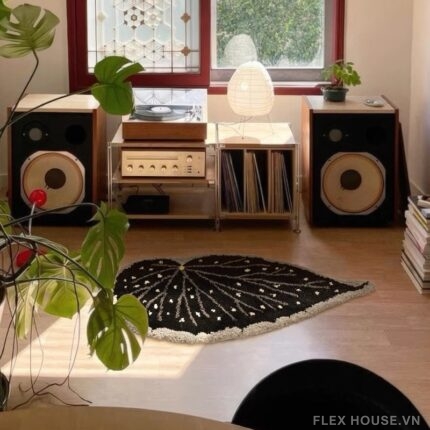 Thảm trang trí phòng khách hình lá cây Begonia QZ2320