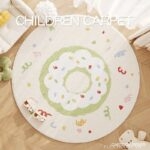 Thảm tròn Cashmere hình bánh donut kem SH4243.01