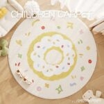 Thảm tròn Cashmere hình bánh donut kem SH4243.04