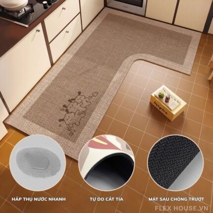 Thảm vải dệt máy mô phỏng sisal dễ lau chùi QZ2159.L