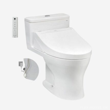 Bồn cầu 1 khối nắp rửa thông minh thân dài TOTO MS855DW14